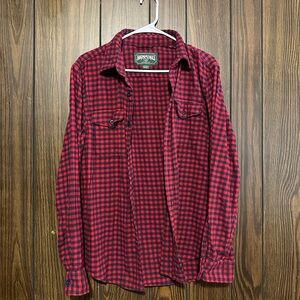 American Eagle Outfitters Men's Red Plaid Shirt
